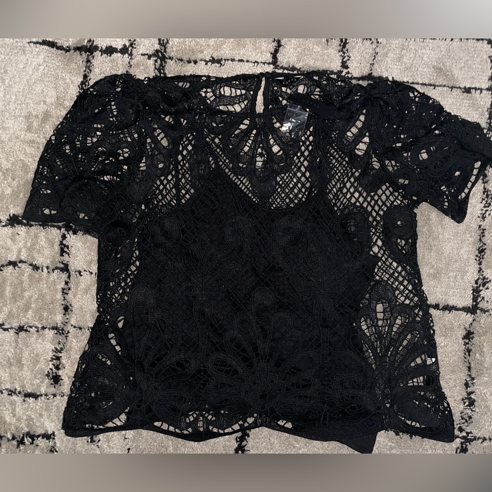 Black Crochet Top